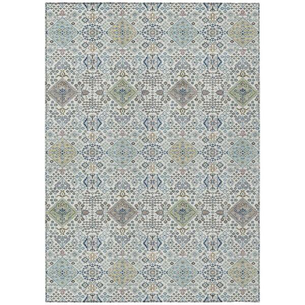 Chantille Machine Washable Indoor/Outdoor Abstract ACN2440 Ivory 5 ft. x 7 ft. 6 in. Area Rug
