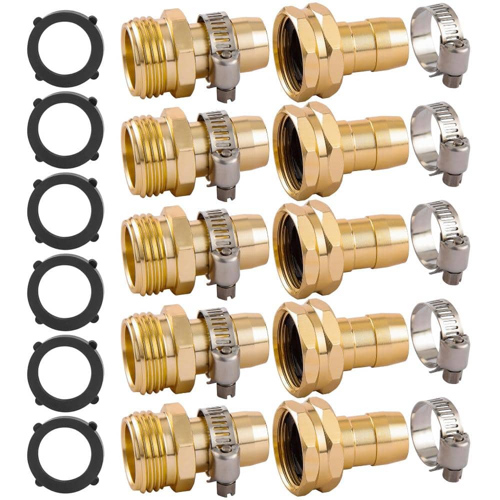 Garden Hose Repair Connector Kit with Clamps, Fits 3/4 in or 5/8 in Hose, Male and Female Aluminum Adapters price history on PriceWatchPro