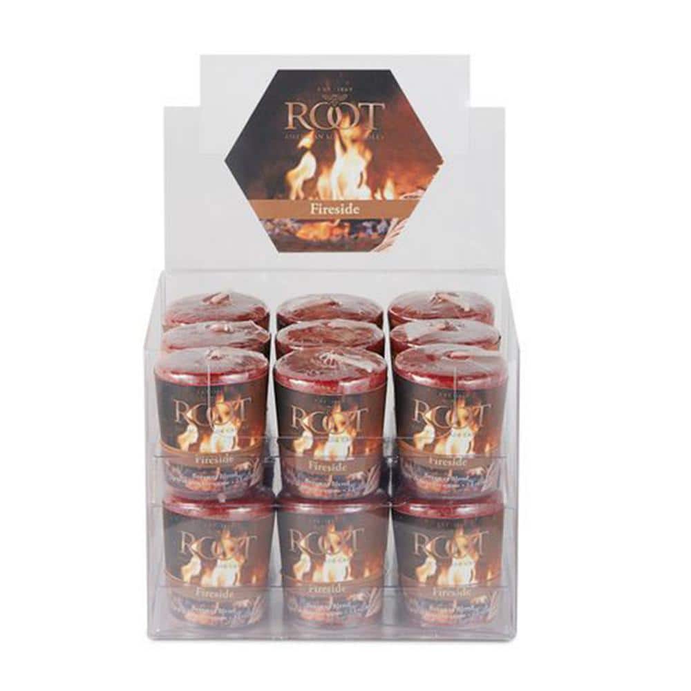 Root Candles 20-Hour Fireside Autumn Rust Scented Votive Candle (Set of 18)
