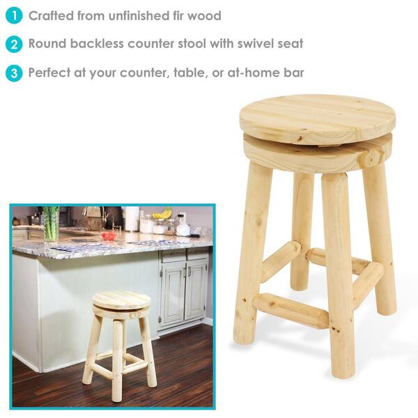 Unfinished swivel best sale bar stools