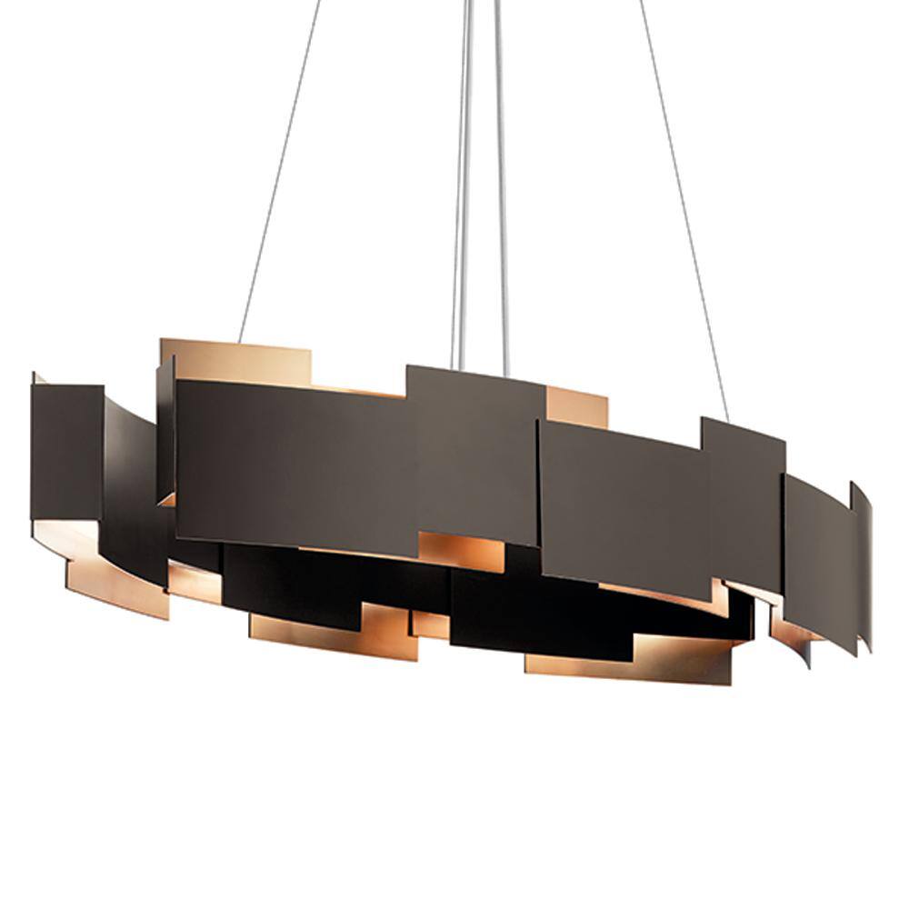 Satin Nickel LED Ambient Drum Chandelier with White Shade