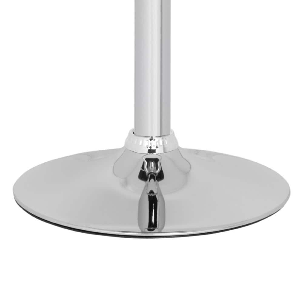 Avish Transitional Swivel Bar Stool in White with Chrome Frame