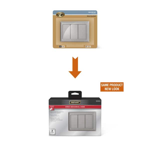 Defiant Wired Doorbell Chime, Brushed Nickel 18000040 The Home Depot