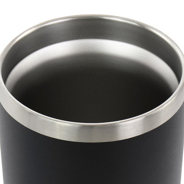 18 oz. Stainless Steel Thermal Tumbler with Acrylic Lid in Matte Black  985116893M - The Home Depot