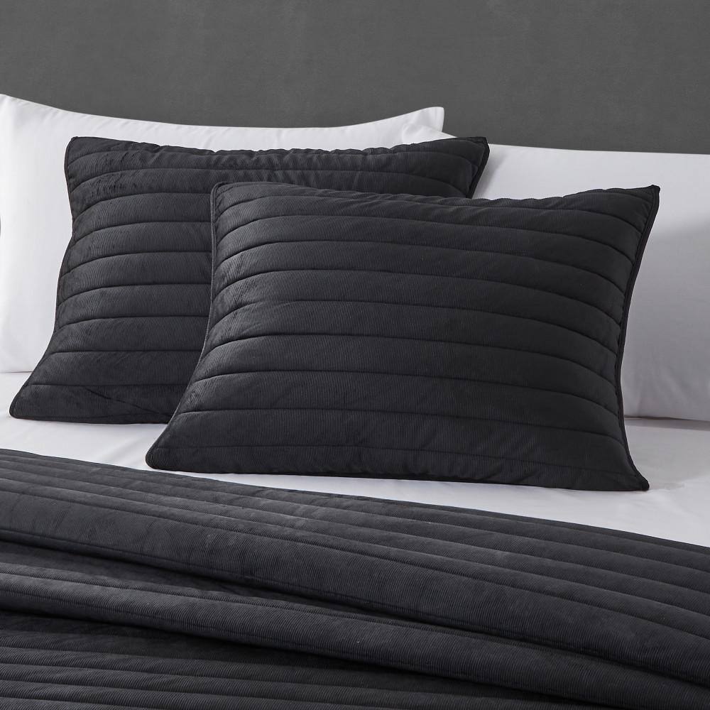Black Cotton Queen Quilt Set