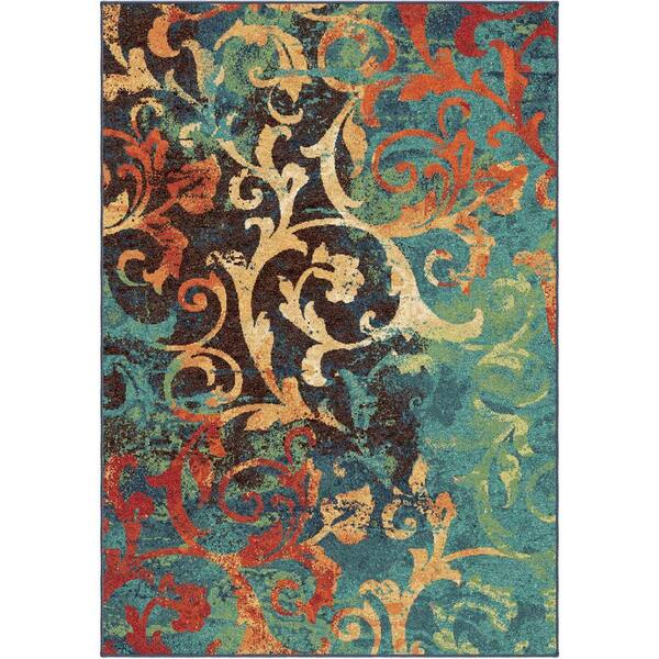 Orian Rugs Watercolor Scroll Multi 8 ft. x 11 ft. Indoor Area Rug
