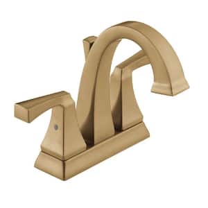 Dryden 4 in. Centerset 2-Handle Bathroom Faucet with Metal Drain Assembly in Champagne Bronze