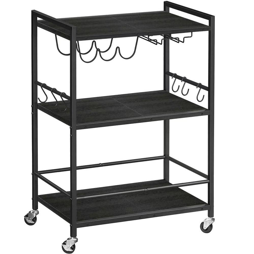 Black 3-Tier Metal Garage Storage Shelving (24 in. W x 33 in. H x 13 in. D)