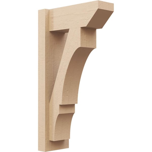 Ekena Millwork 6 in. x 26 in. x 14 in. Balboa Slat Rough Cedar Woodgrain Timberthane Polyurethane Outlooker, Primed Tan