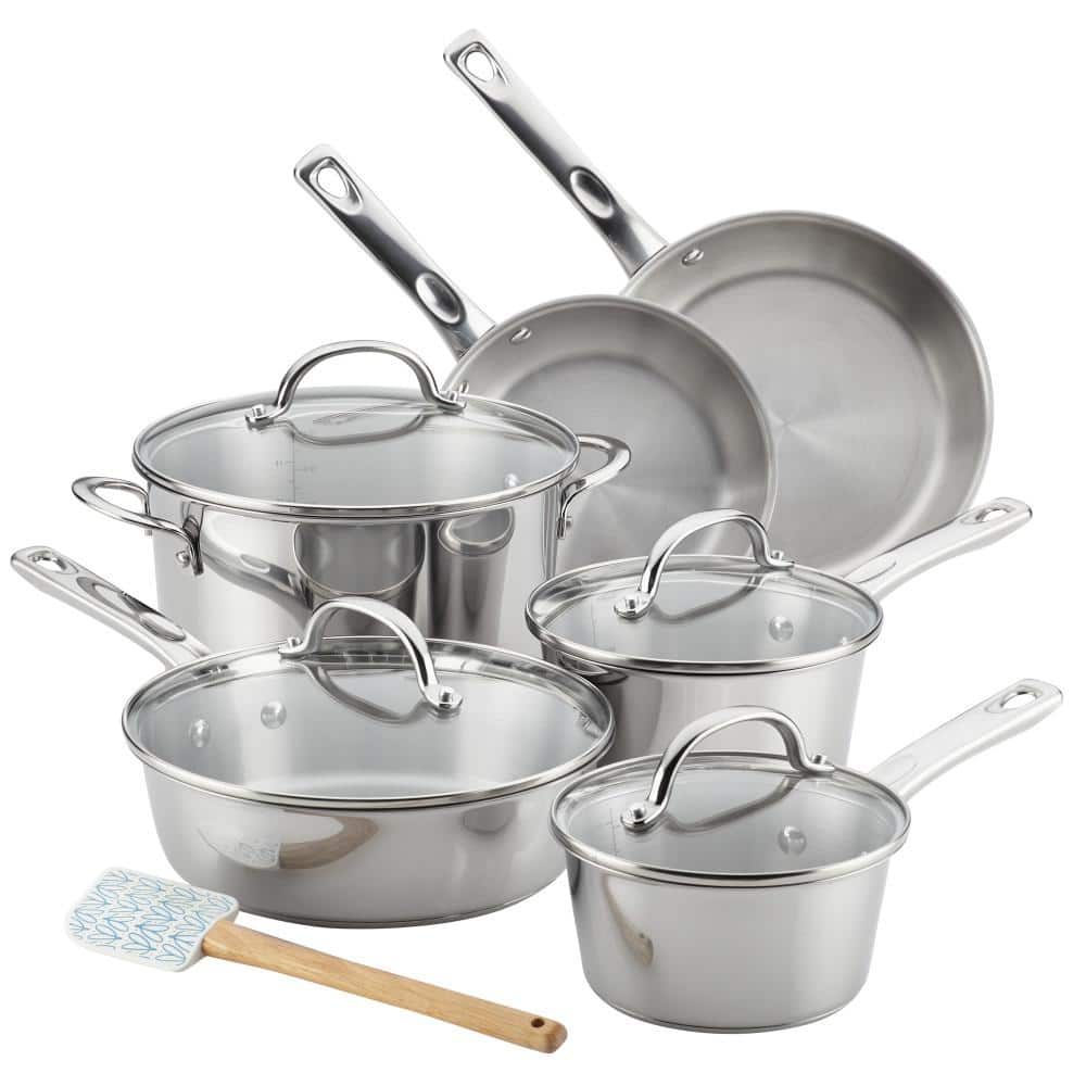 Ayesha Curry Ayesha Home Collection Porcelain Enamel Nonstick Cookware Set,  10-Piece, Basil Green 10295 - The Home Depot