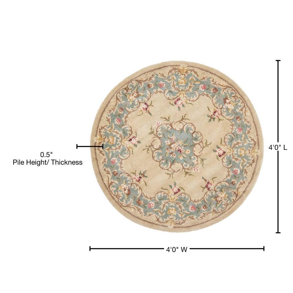 Elegant Ivory Sheepskin Hand-Tufted Round Rug - 4' Diameter