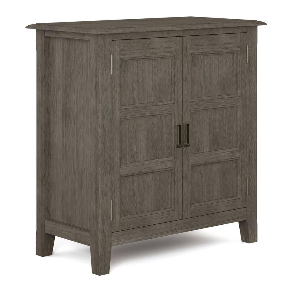 Simpli Home Burlington Solid Wood 30 in. Wide Transitional Low Storage ...