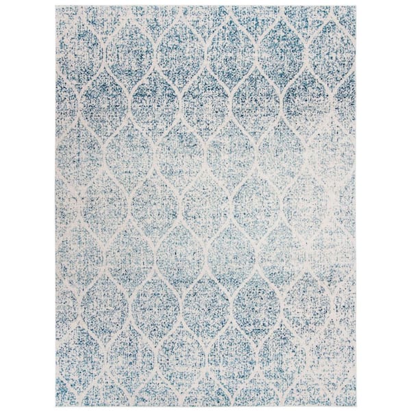 SAFAVIEH Madison Cream/Turquoise 8 ft. x 10 ft. Medallion Area Rug