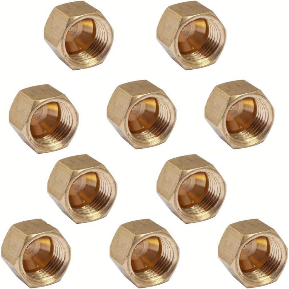 Ironwerks Designs 1/4 in. Brass Compression Valve Cap (10Pack) BFC.14