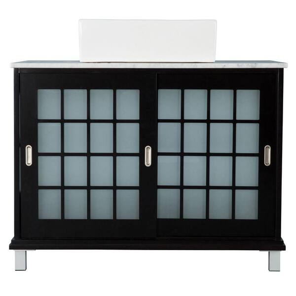 Home Decorators Collection Zen 39 in. Bath Vanity in Espresso with Marble Vanity Top in White Carrara with White Sink