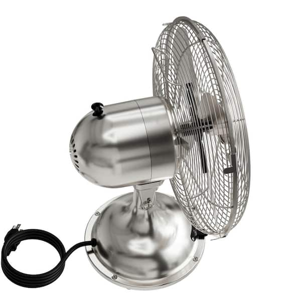 Hunter Classic 12 in. 3-speed Desk Fan in Brushed Nickel with Non 