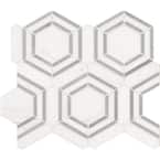 Georama Grigio 13 in. x 11 in. x 10 mm Polished Marble Mosaic Tile (9.9 sq. ft. / case)