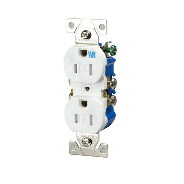 Eaton 15 Amp 125-Volt Tamper and Weather Resistant Duplex Electrical Outlet, White