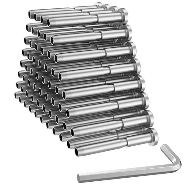 Afoxsos 60 Pack 2.57 in. W Invisible Cable Railing Kit for 2 x 2 Wood/Metal Posts
