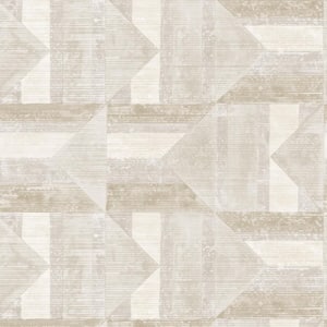 Ash and Stone Quilted Patchwork Vinyl Peel and Stick Removable Wallpaper, (Covers 28 sq. ft.)