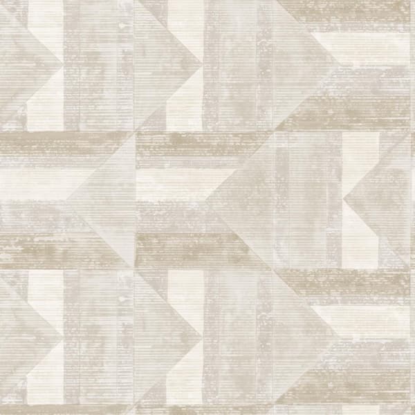 Tempaper Ash and Stone Quilted Patchwork Vinyl Peel and Stick Removable Wallpaper, (Covers 28 sq. ft.)