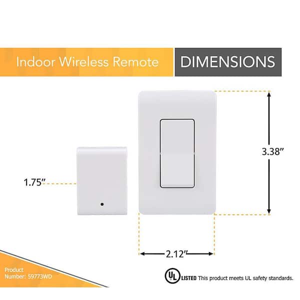 Woods 8-Amp Indoor Plug-In Wireless Wall Switch Light Control, White  59773WD - The Home Depot