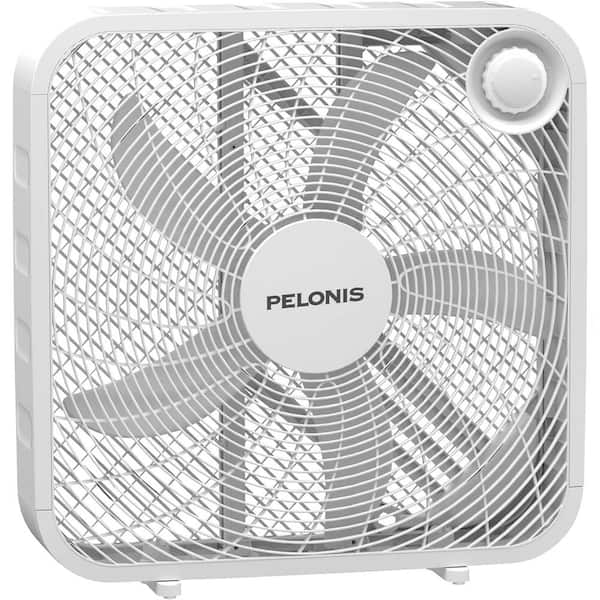 21 in. 3-Speed Box Fan for Full-Force Circulation with Air Conditioner, White