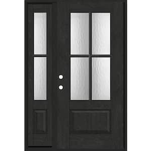 Regency 51 in. x 80 in. 3/4 Lite 4SDL Oasis Deco Glass RHIS Prefinish Onyx Fiberglass Prehung Front Door 1 12 in. SL