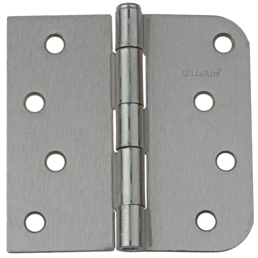 4 in. Satin Nickel Steel Door Hinge Square and 5/8 in. Corner Radius with Screws (12-Pack) price history on PriceWatchPro
