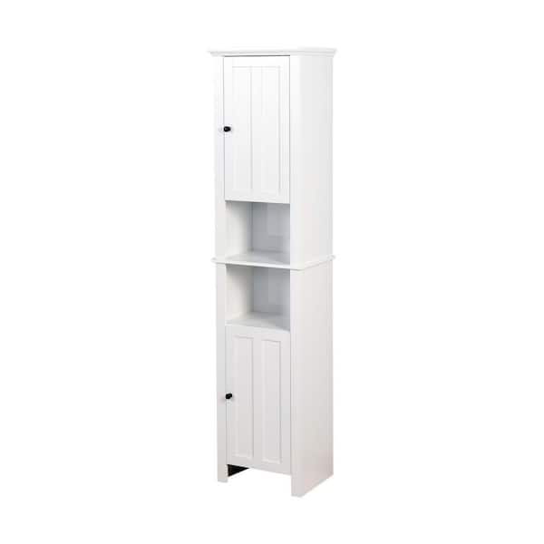 15.75 in. W x 11.81 in. D x 66.93 in. H White Linen Cabinet