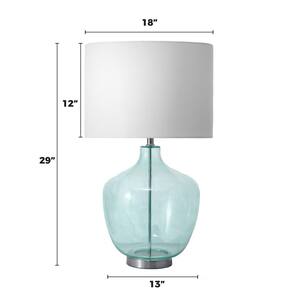 Sandy 29 in. Blue Coastal Table Lamp with Shade