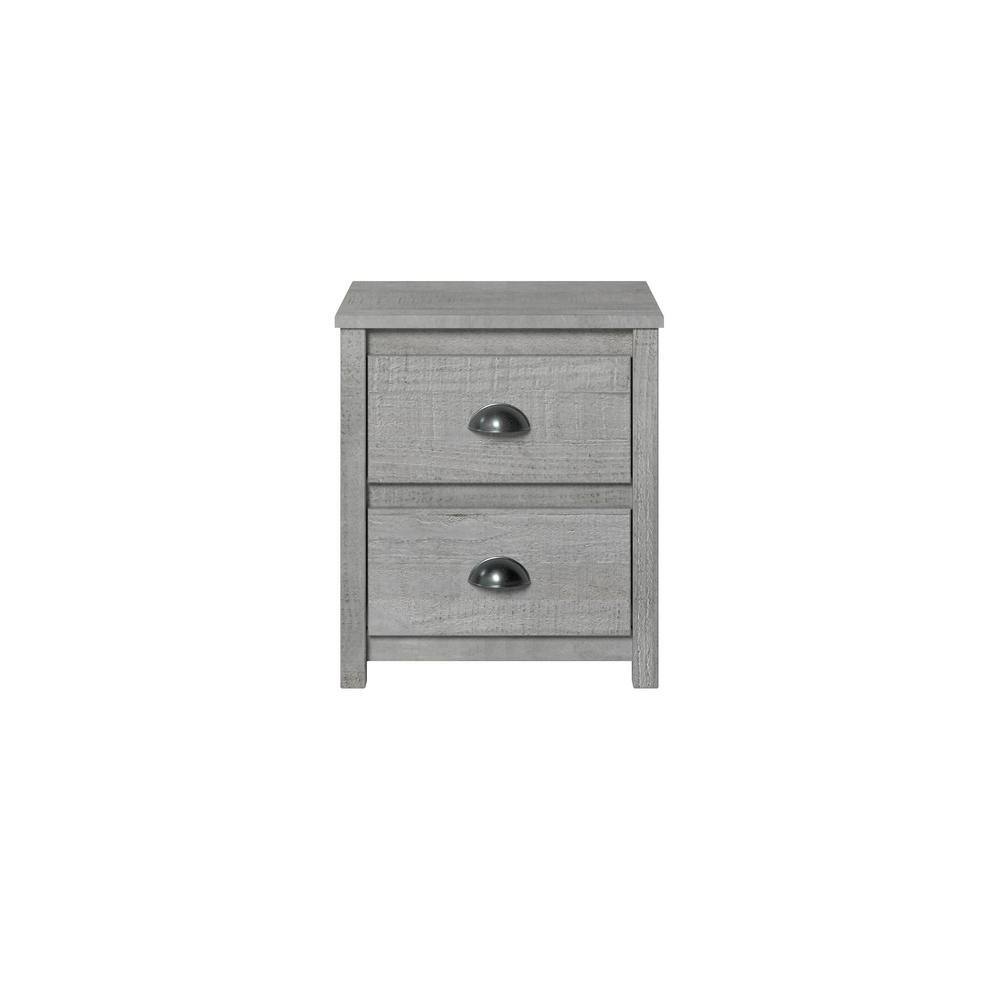 Camaflexi Hampton 2-Drawer Driftwood Gray Nightstand (23 in. x 20 in. x ...