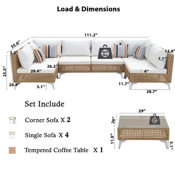 Gray Rope 4-Piece Metal Outdoor Sectional Set, Patio