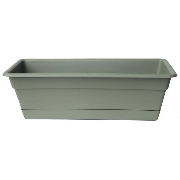 Bloem Dura Cotta 36 in. Living Green Plastic Window Box Planter with Tray