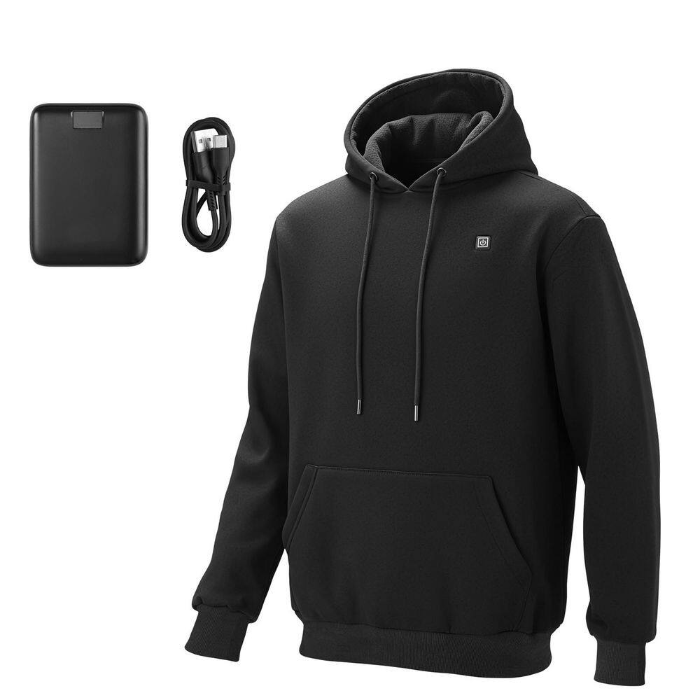 Heated Sweatshirt Hoodie for Men Women, Black, Heated Jacket Unisex with 7. 4V 16000mAh Power Bank Pack, 2025 update price history on PriceWatchPro