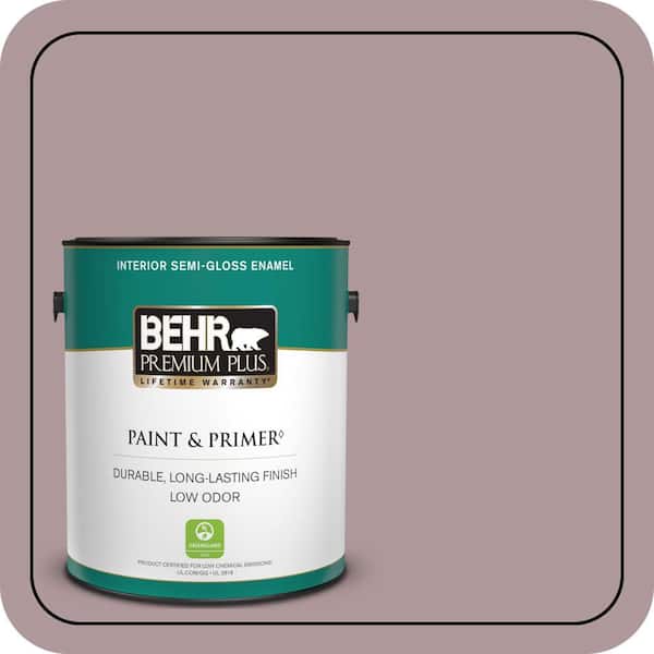 BEHR PREMIUM PLUS 1 gal. #110F-4 Heirloom Orchid Semi-Gloss Enamel Low Odor Interior Paint & Primer