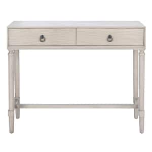 Aliyah 13 in. Greige Rectangle Wood Console Table with Drawer