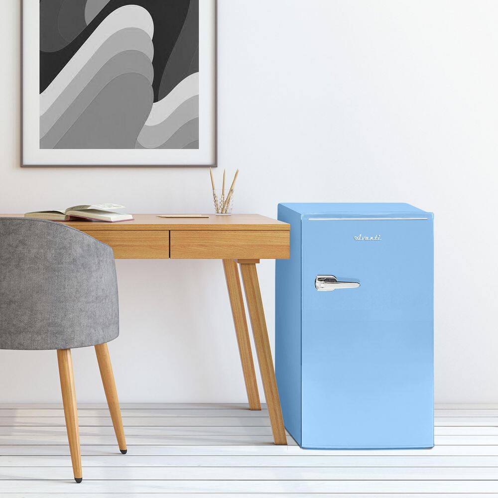 Robin's Egg Blue Compact Retro Mini Fridge with Glass Shelves