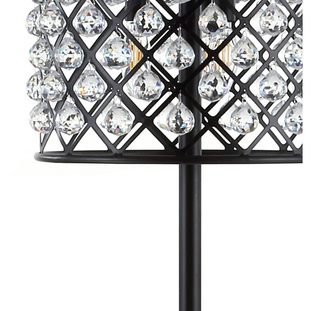 Elizabeth 60" Bronze/Clear Crystal Geometric LED Floor Lamp