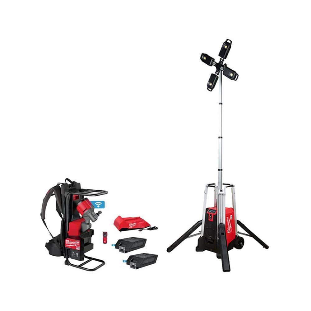 Milwaukee MX FUEL ROCKET Tower Light/Charger and FUEL Backpack Concrete Vibrator Kit MXF041-1XC-MXF371-2XC The Home Depot