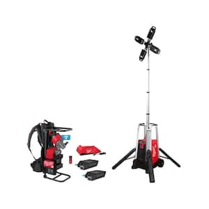 MX FUEL ROCKET Tower Light/Charger and MX FUEL Backpack Concrete Vibrator Kit