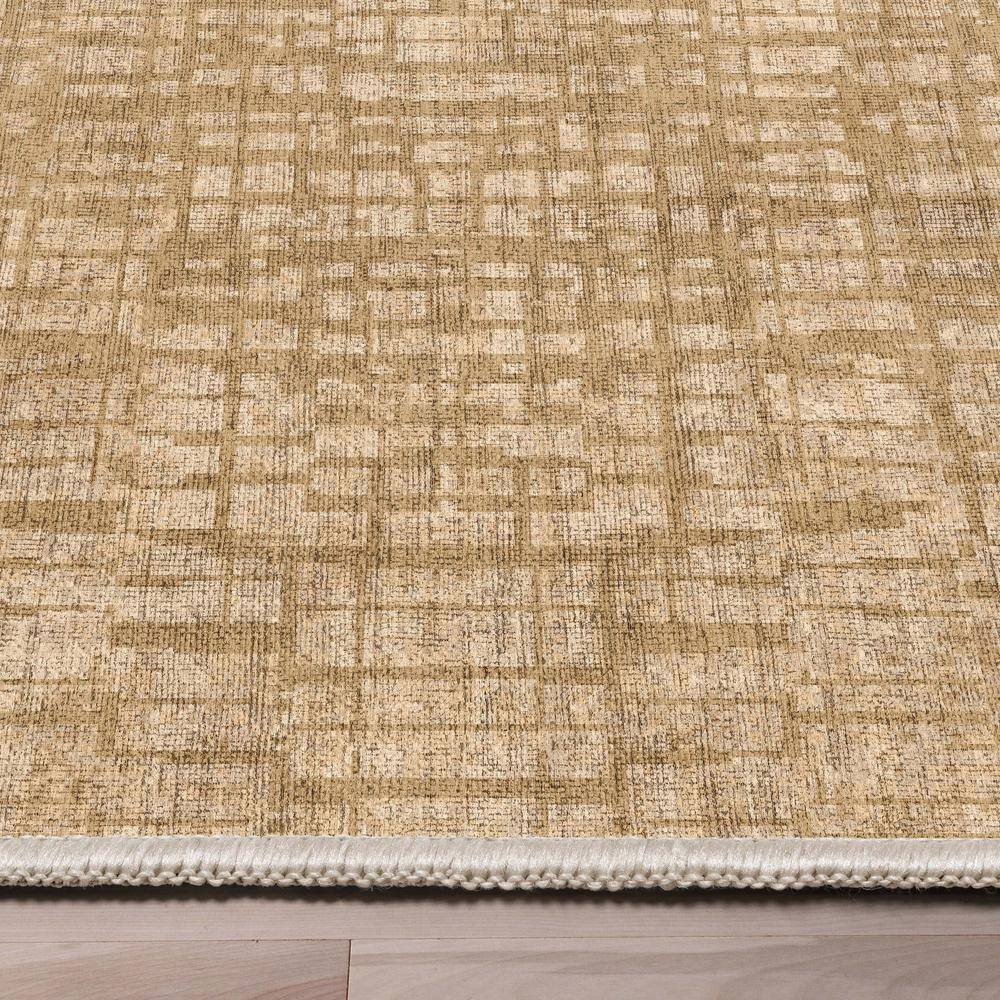 Beige Abstract Synthetic Flat-Woven 5'3" x 7'3" Area Rug