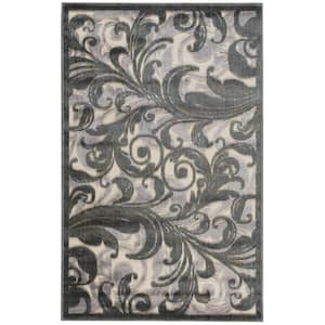 Graphic Illusions Multicolor 4 ft. x 6 ft. Floral Contemporary Area Rug