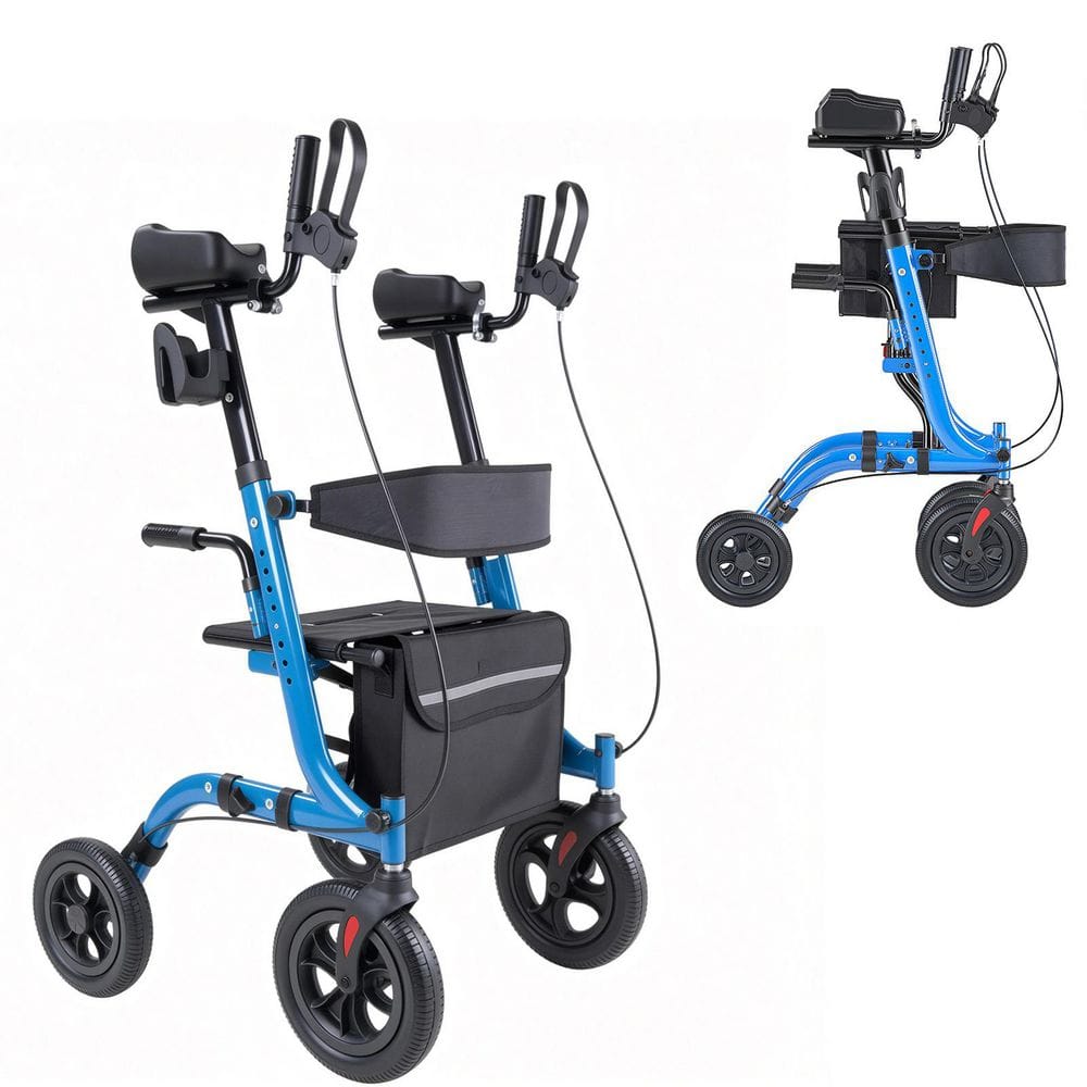 SKYSHALO Foldable Rollator Walker with Seat for Seniors