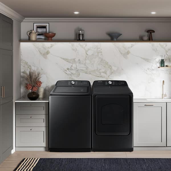 5.2 cu. ft. High-Efficiency Large Capacity Smart Top Load Washer in Brushed Black with Impeller and Super Speed Wash