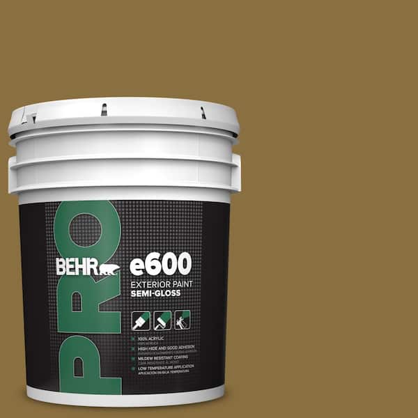 BEHR PRO 5 Gal. #S310-7A Vintage Brass Semi-Gloss Exterior Paint
