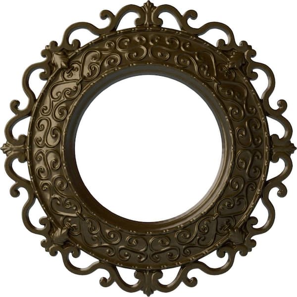 Ekena Millwork 1-1/8" x 13-1/4" x 13-1/4" Polyurethane Orrington Ceiling Medallion, Brass