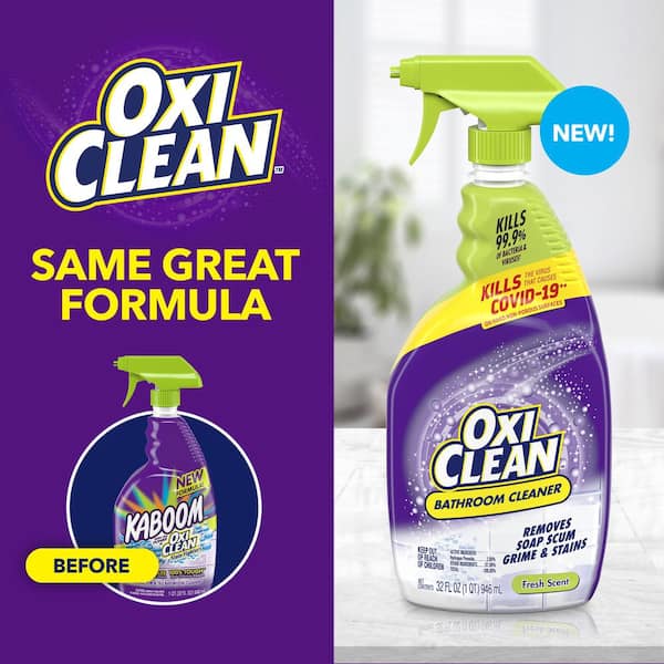 OxiClean 32 oz. Bathroom Shower, Tub, and Tile Cleaner with OxiClean Spray  (4-Pack) 00533-4 - The Home Depot