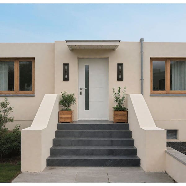 Hollis 20-inch 2-light Blackened Brass Exterior Wall Sconce with Clear Glass