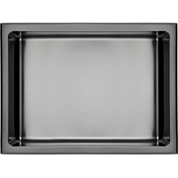 AKDY 12-in x 24-in Matte Black Stainless Rectangular Shower Niche